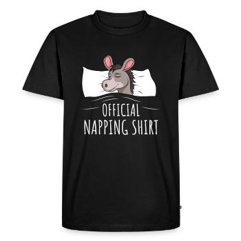 Donkey Sleeping Shirt Gift - Men's Premium Organic T-Shirt - black - Front - Nico (187cm)