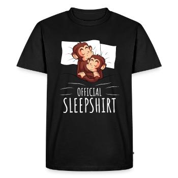Monkey Sleeping Shirt Monkey Gift - Men's Premium Organic T-Shirt - black - Front - Nico (187cm)