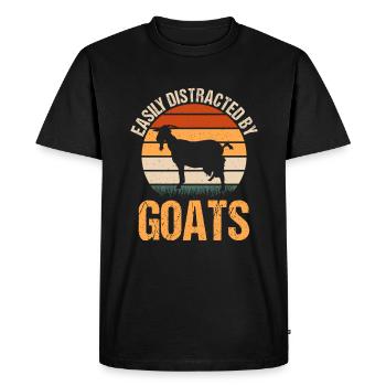 Easily Distracted By Goats - Men's Premium Organic T-Shirt - black - Front - Nico (187cm)