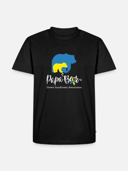 Papa Bear, Downs syndrom Trisomi 21 - Herre Premium økologisk T-shirt - sort