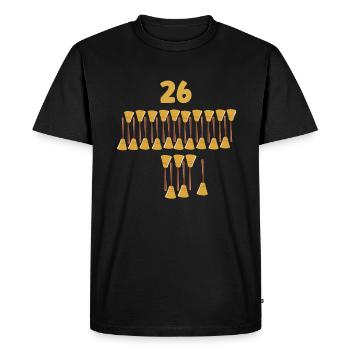 26 ans,26 Balais Anniversaire Humour - T-shirt Premium bio Homme - noir - Devant - Nico (187cm)