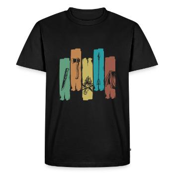 Articles Bushcraft - T-shirt Premium bio Homme - noir - Devant - Nico (187cm)