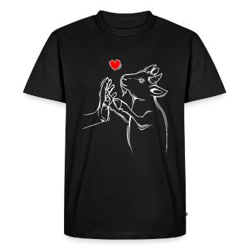 Goats Love Farm Farmer Goat - Men's Premium Organic T-Shirt - black - Front - Nico (187cm)