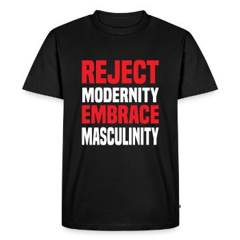 Rejeter la modernité Embrasser la masculinité Sigma Masculin - T-shirt Premium bio Homme - noir - Devant - Nico (187cm)
