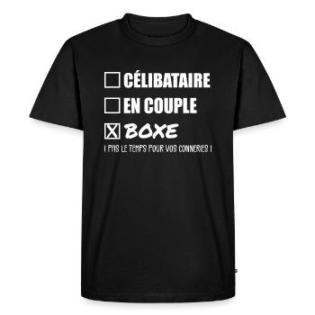 Single Couple Boxing - Boxer Gift - Men's Premium Organic T-Shirt - black - Front - Nico (187cm)