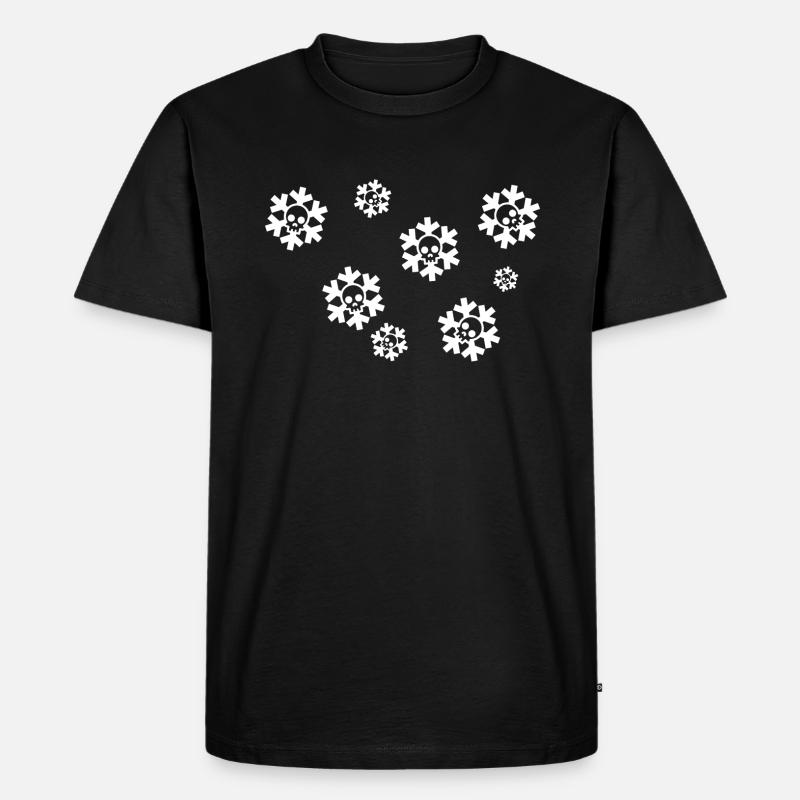 Schneeflöcken Skulllöckchen - Männer Premium Bio T-Shirt - Schwarz