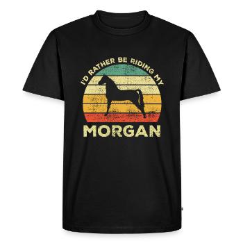C’est drôle que je préfère monter mon cheval Morgan - T-shirt Premium bio Homme - noir - Devant - Nico (187cm)