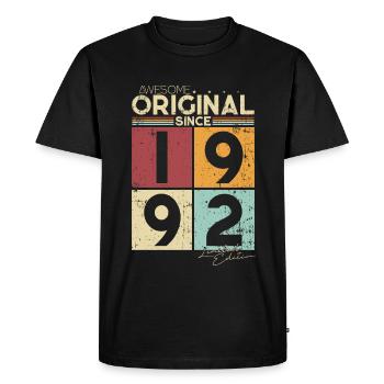 Cadeau d’anniversaire vintage original 1992 - T-shirt Premium bio Homme - noir - Devant - Nico (187cm)