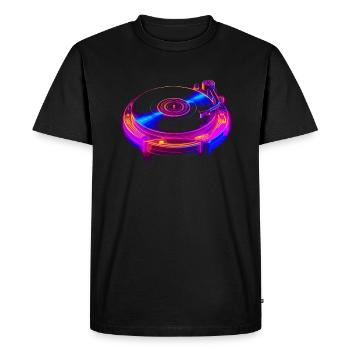 Platine vinyle House Music - T-shirt Premium bio Homme - noir - Devant - Nico (187cm)