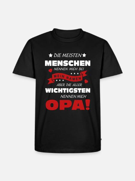 Die Wichtigsten Nennen Mich Opa Retro Vintage - Männer Premium Bio T-Shirt - Schwarz