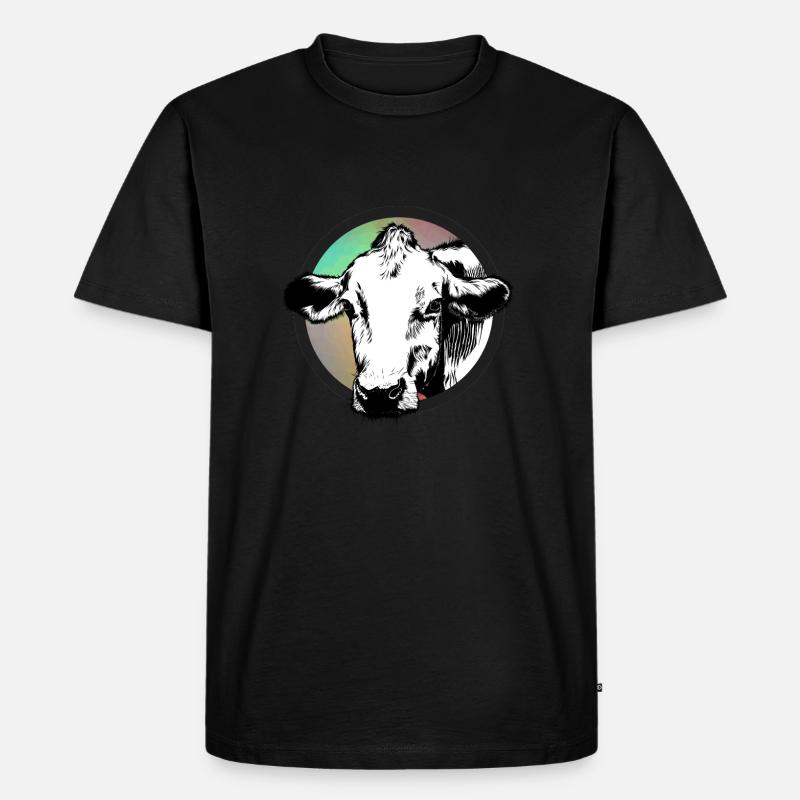 Kuh - Männer Premium Bio T-Shirt - Schwarz