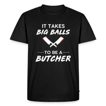 Butcher Butcher Retro Butcher - Men's Premium Organic T-Shirt - black - Front - Nico (187cm)