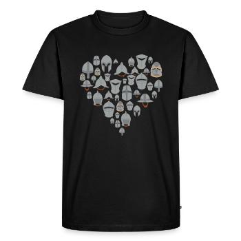 medieval helmets heart Middle Ages - Men's Premium Organic T-Shirt - black - Front - Nico (187cm)