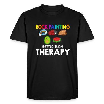 La peinture rupestre vaut mieux que la thérapie - T-shirt Premium bio Homme - noir - Devant - Nico (187cm)