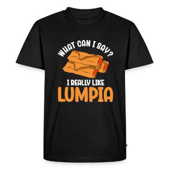 What Can I Say I Really Like Lumpia - Men's Premium Organic T-Shirt - black - Front - Nico (187cm)
