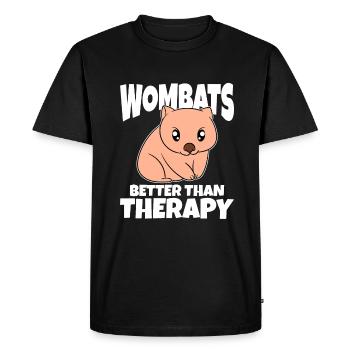 Wombats mieux que la thérapie - T-shirt Premium bio Homme - noir - Devant - Nico (187cm)