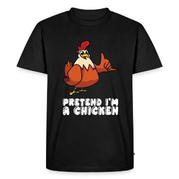 Faire semblant à un poulet - T-shirt Premium bio Homme - noir - Devant - Nico (187cm)