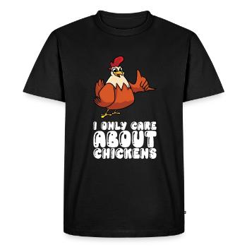 Je ne m’intéresse qu’aux poulets - T-shirt Premium bio Homme - noir - Devant - Nico (187cm)