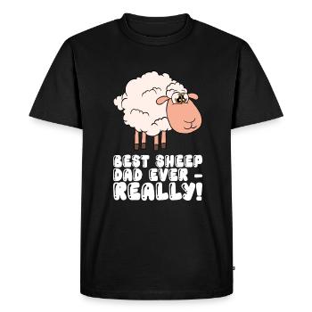 The Best Sheep Father Ever - Men's Premium Organic T-Shirt - black - Front - Nico (187cm)