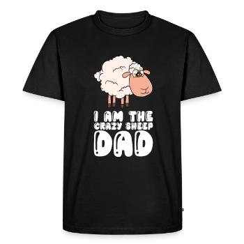 I Am The Crazy Sheep Father - Men's Premium Organic T-Shirt - black - Front - Nico (187cm)