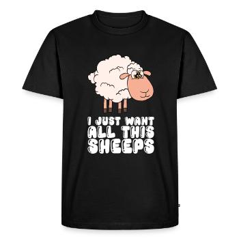 I Will Only All These Sheep - Men's Premium Organic T-Shirt - black - Front - Nico (187cm)
