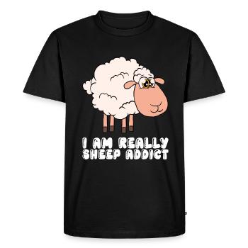 I'm really addicted to sheep - Men's Premium Organic T-Shirt - black - Front - Nico (187cm)
