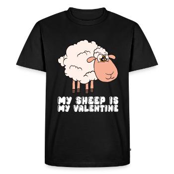 My sheep is my Valentine - Men's Premium Organic T-Shirt - black - Front - Nico (187cm)