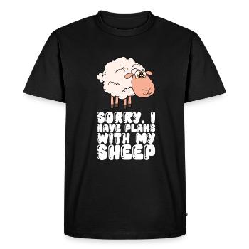 Sorry, I have plans with my sheep - Men's Premium Organic T-Shirt - black - Front - Nico (187cm)