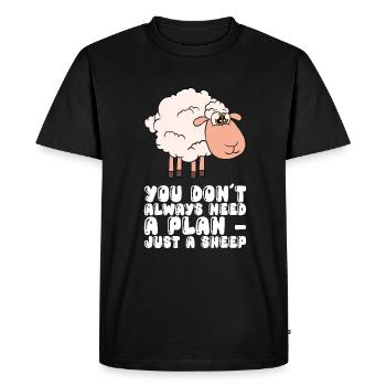You don't always need a plan, just a sheep - Men's Premium Organic T-Shirt - black - Front - Nico (187cm)