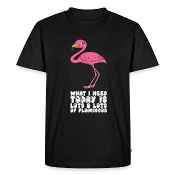 Drôles de graphismes flamants roses - T-shirt Premium bio Homme - noir - Devant - Nico (187cm)