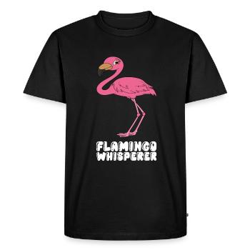 Drôles de graphismes flamants roses - T-shirt Premium bio Homme - noir - Devant - Nico (187cm)