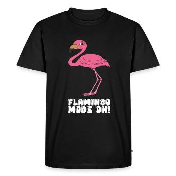 Drôles de graphismes flamants roses - T-shirt Premium bio Homme - noir - Devant - Nico (187cm)