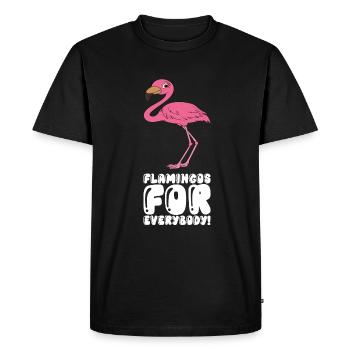 Drôles de graphismes flamants roses - T-shirt Premium bio Homme - noir - Devant - Nico (187cm)