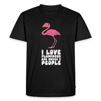 Drôles de graphismes flamants roses - T-shirt Premium bio Homme - noir - Devant - Nico (187cm)