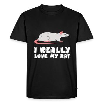 J’aime vraiment mon rat - T-shirt Premium bio Homme - noir - Devant - Nico (187cm)