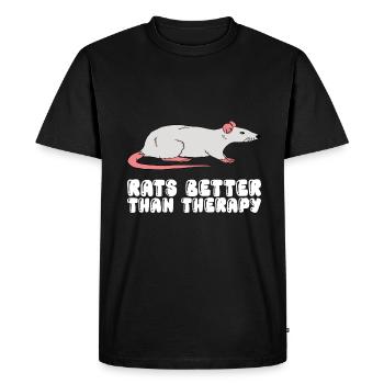 Les rats mieux que la thérapie - T-shirt Premium bio Homme - noir - Devant - Nico (187cm)