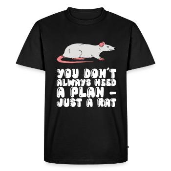 Vous n’avez pas toujours besoin d’un plan, juste d’un rat - T-shirt Premium bio Homme - noir - Devant - Nico (187cm)