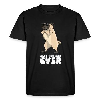 Meilleur père carlin de tous les temps - T-shirt Premium bio Homme - noir - Devant - Nico (187cm)