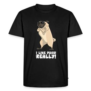 J’aime vraiment les carlins - T-shirt Premium bio Homme - noir - Devant - Nico (187cm)
