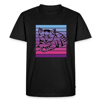 Chat rétro graphique chat pour les propriétaires de chats - T-shirt Premium bio Homme - noir - Devant - Nico (187cm)