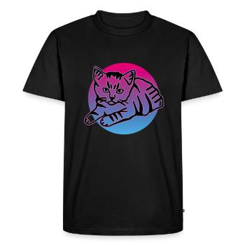 Chat graphique Retro Cat pour les propriétaires de chats - T-shirt Premium bio Homme - noir - Devant - Nico (187cm)