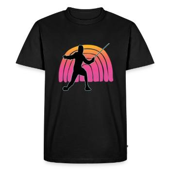 Escrime Escrime Escrime sportive - T-shirt Premium bio Homme - noir - Devant - Nico (187cm)