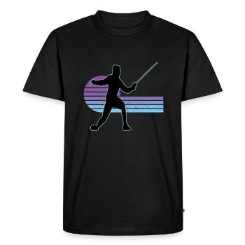 Escrime Escrime Escrime sportive - T-shirt Premium bio Homme - noir - Devant - Nico (187cm)