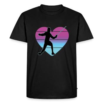 Escrime Escrime Escrime sportive - T-shirt Premium bio Homme - noir - Devant - Nico (187cm)
