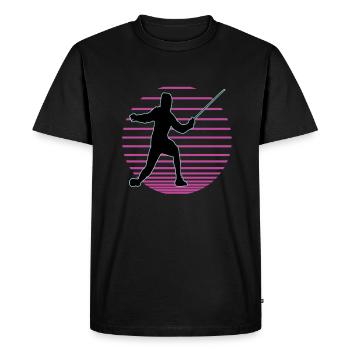 Escrime Escrime Escrime sportive - T-shirt Premium bio Homme - noir - Devant - Nico (187cm)
