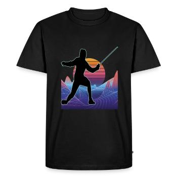 Escrime Escrime Escrime sportive - T-shirt Premium bio Homme - noir - Devant - Nico (187cm)