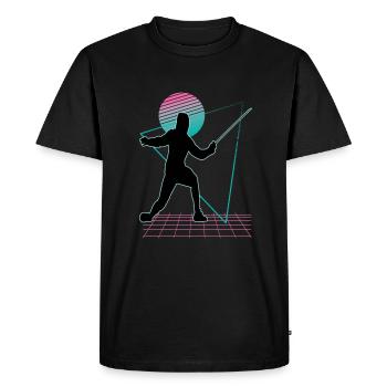 Escrime Escrime Escrime sportive - T-shirt Premium bio Homme - noir - Devant - Nico (187cm)