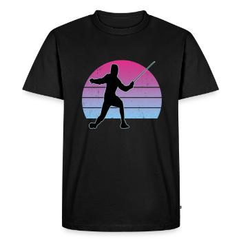 Escrime Escrime Escrime sportive - T-shirt Premium bio Homme - noir - Devant - Nico (187cm)
