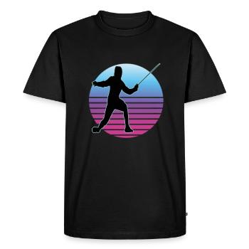 Escrime Escrime Escrime sportive - T-shirt Premium bio Homme - noir - Devant - Nico (187cm)