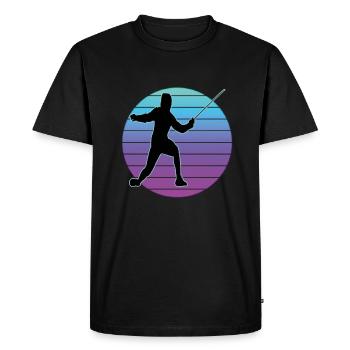 Escrime Escrime Escrime sportive - T-shirt Premium bio Homme - noir - Devant - Nico (187cm)